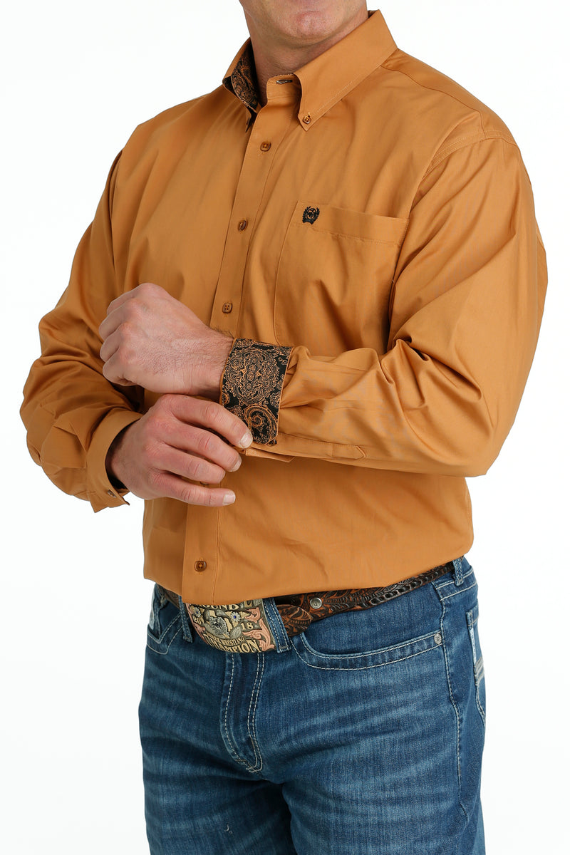 Load image into Gallery viewer, Cinch Mens Long Sleeve Solid Shirt - Gold
