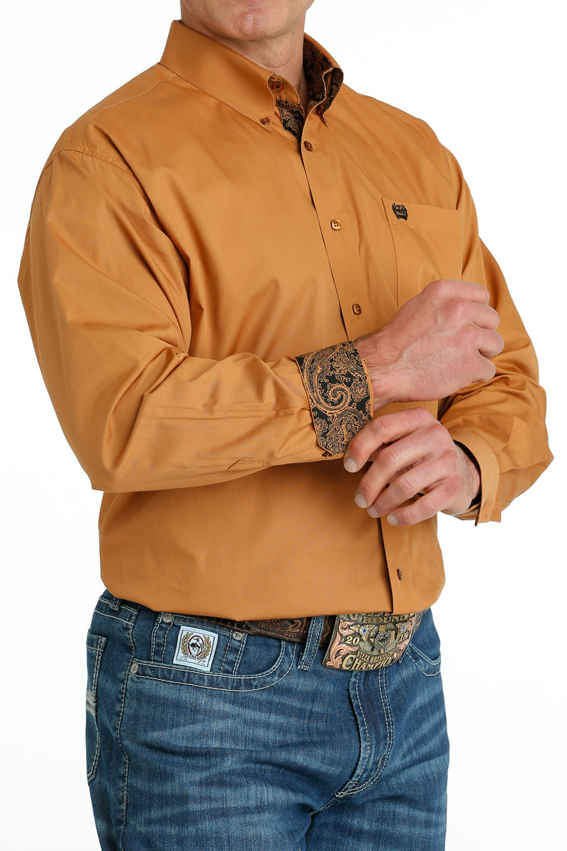Load image into Gallery viewer, Cinch Mens Long Sleeve Solid Shirt - Gold
