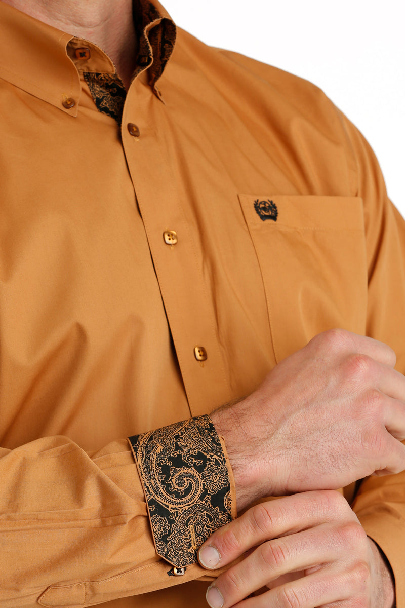 Load image into Gallery viewer, Cinch Mens Long Sleeve Solid Shirt - Gold
