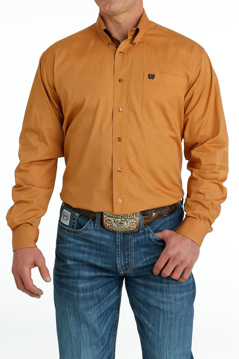 Load image into Gallery viewer, Cinch Mens Long Sleeve Solid Shirt - Gold
