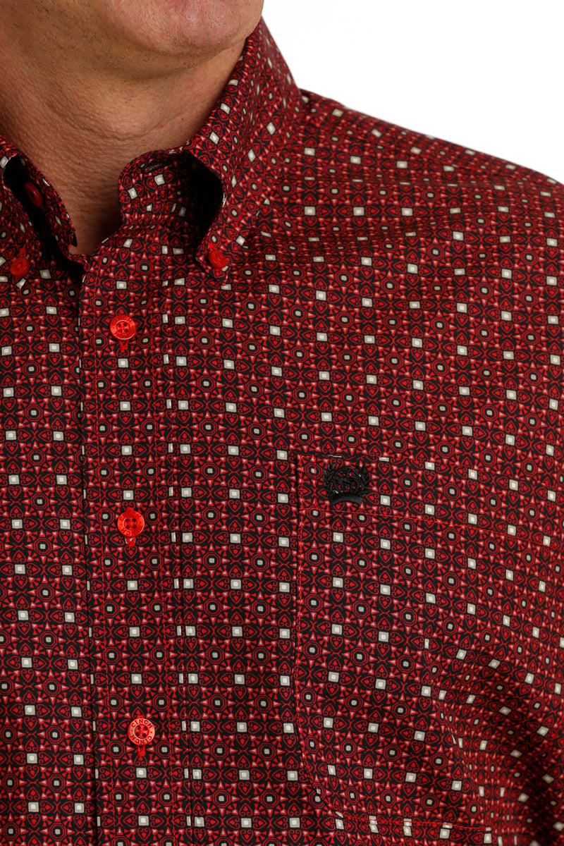 Load image into Gallery viewer, Cinch Mens Long Sleeve Print Shirt - Red
