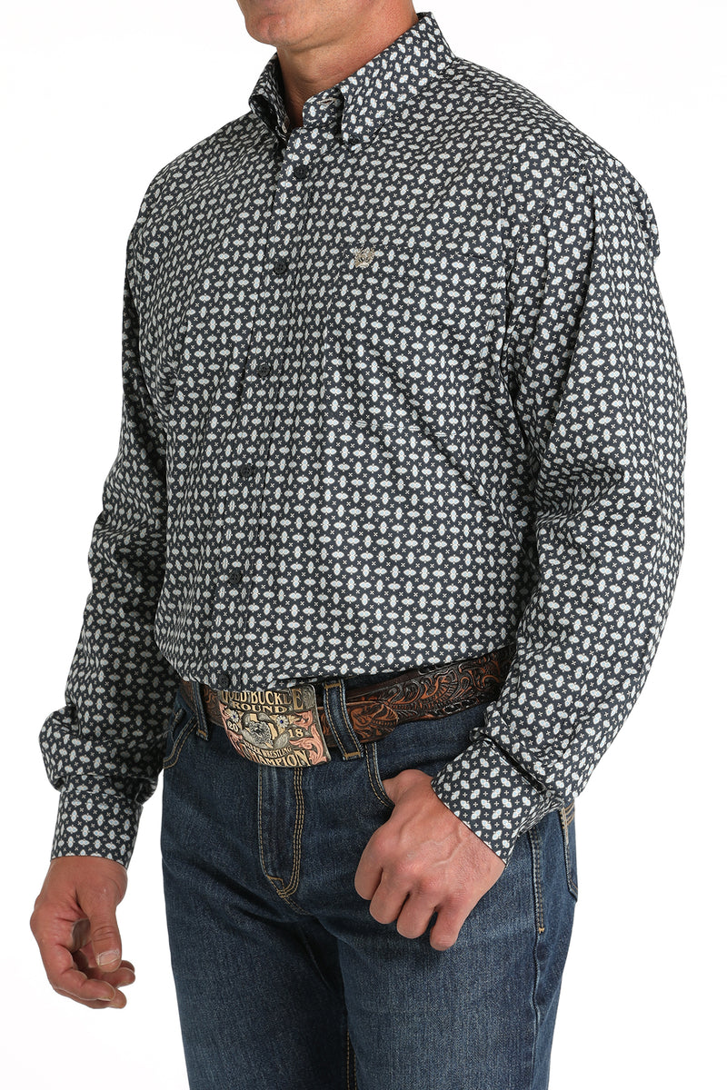 Load image into Gallery viewer, Cinch Men's Stretch Long Sleeve Print Shirt - Blue
