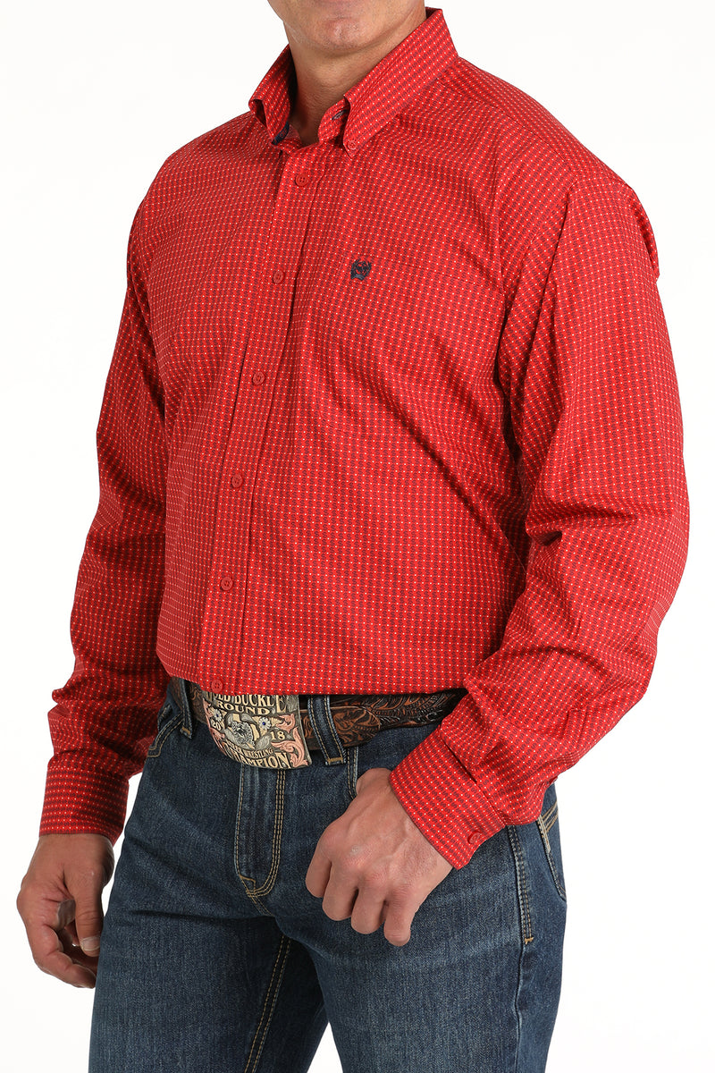 Load image into Gallery viewer, Cinch Mens Long Sleeve Money Print Shirt - Red
