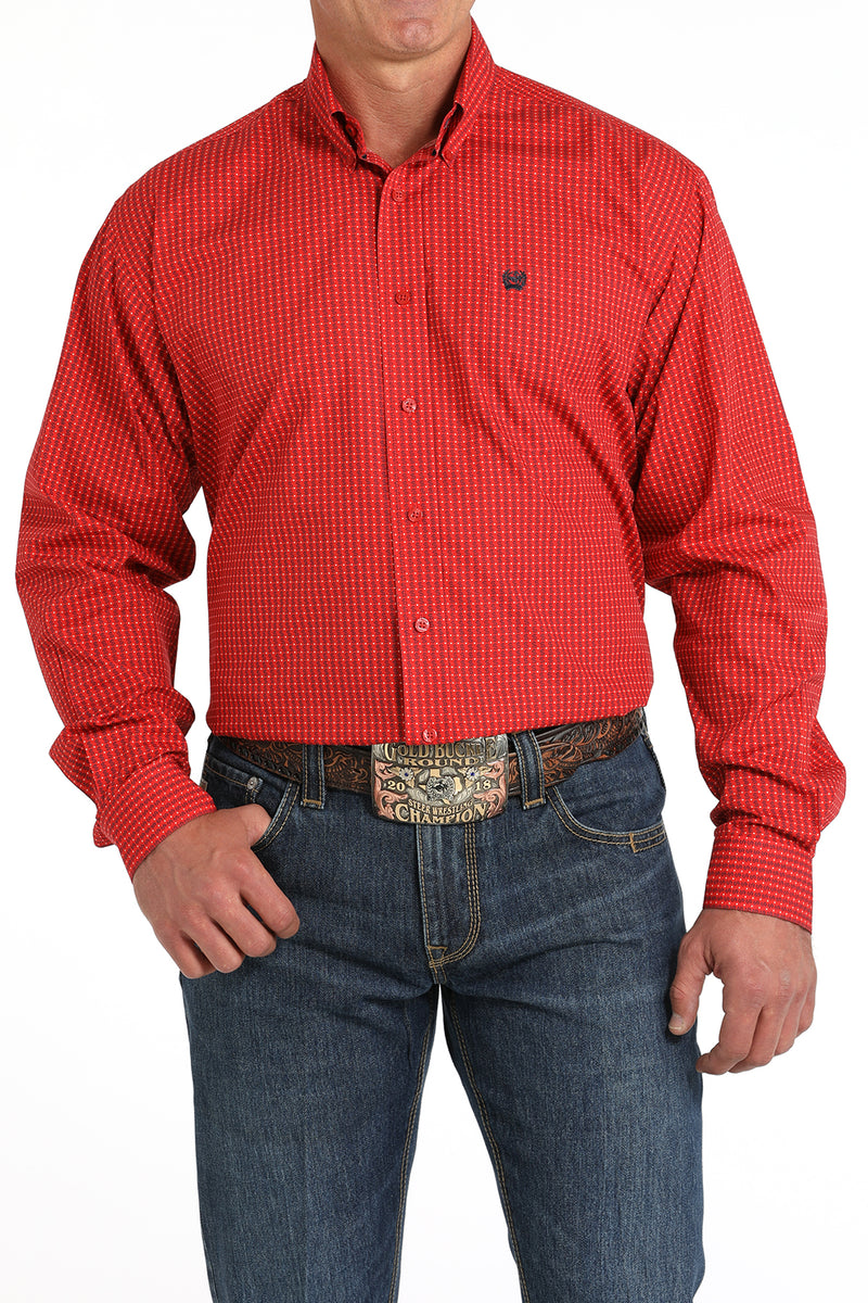 Load image into Gallery viewer, Cinch Mens Long Sleeve Money Print Shirt - Red
