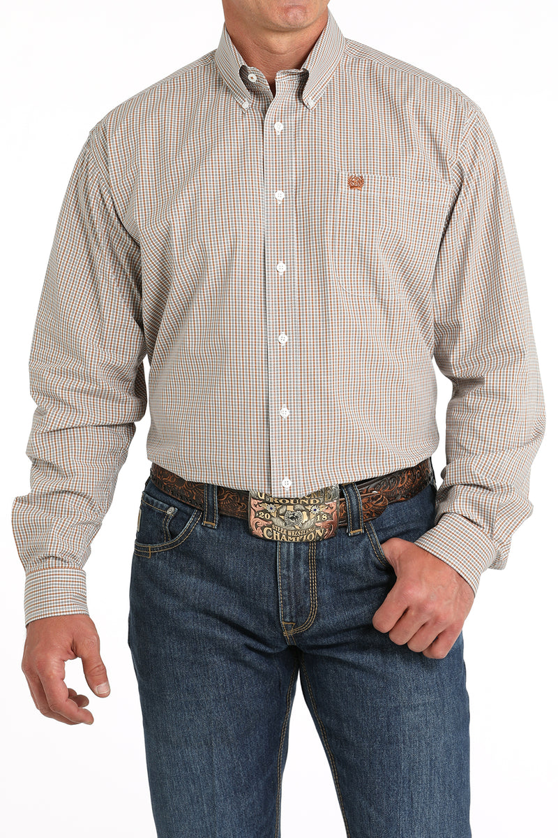 Load image into Gallery viewer, Cinch Men's Long Sleeve Plaid Shirt - White
