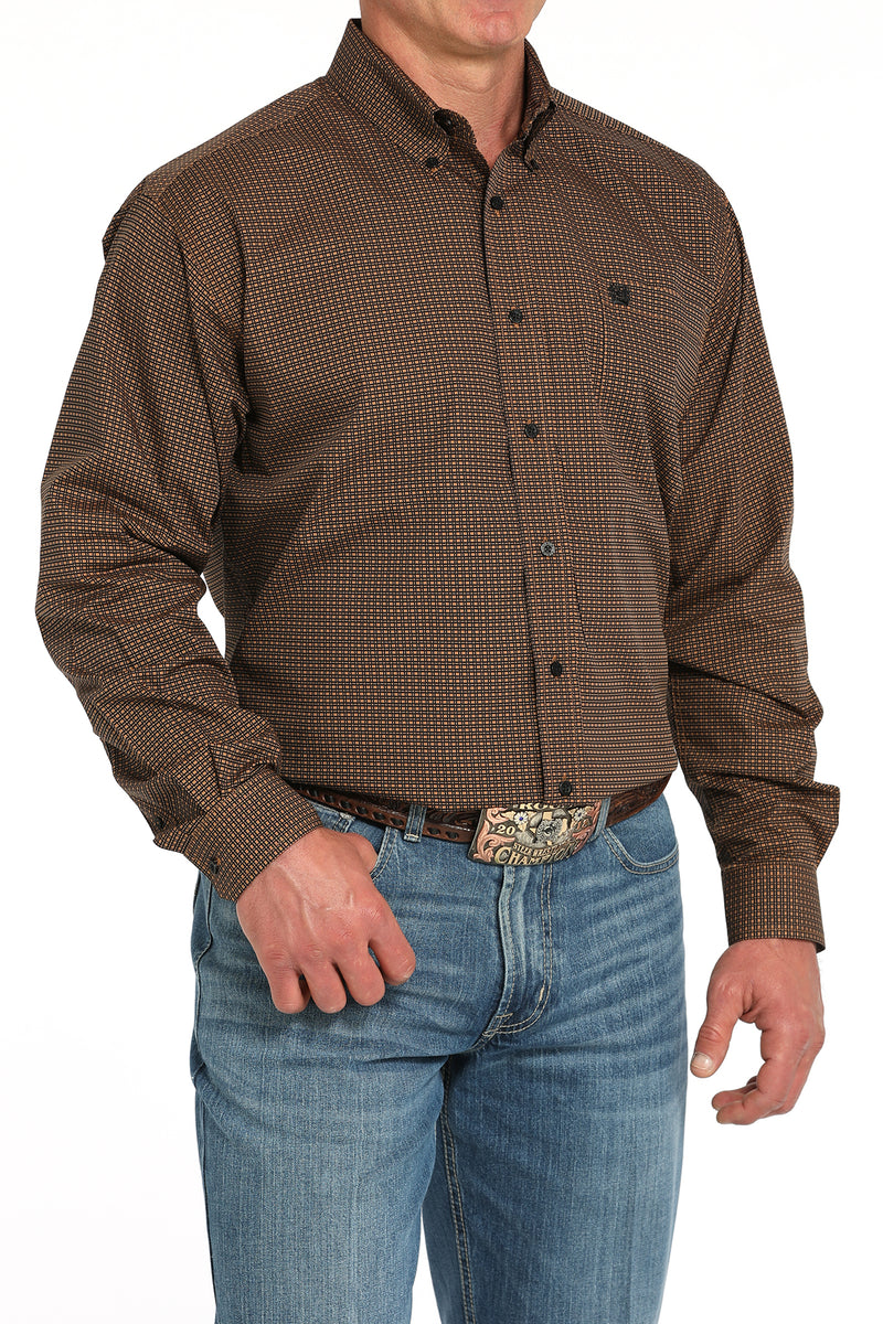 Load image into Gallery viewer, Cinch Mens Long Sleeve Print Shirt - Brown
