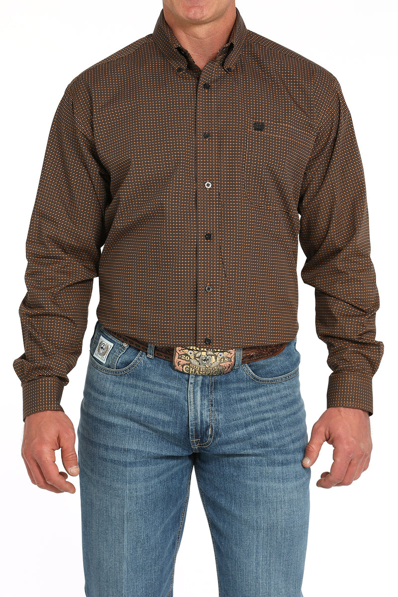 Load image into Gallery viewer, Cinch Mens Long Sleeve Print Shirt - Brown
