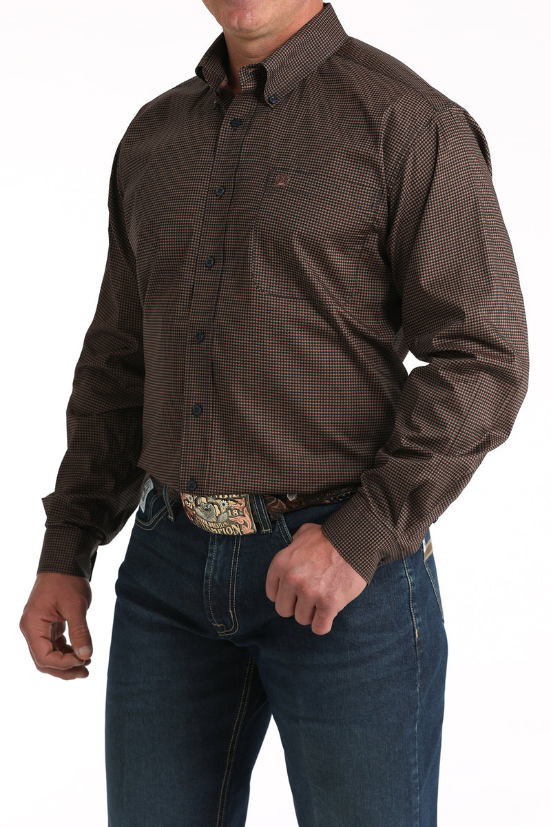 Load image into Gallery viewer, Cinch Mens Stretch Long Sleeve Geometric Print Shirt - Navy
