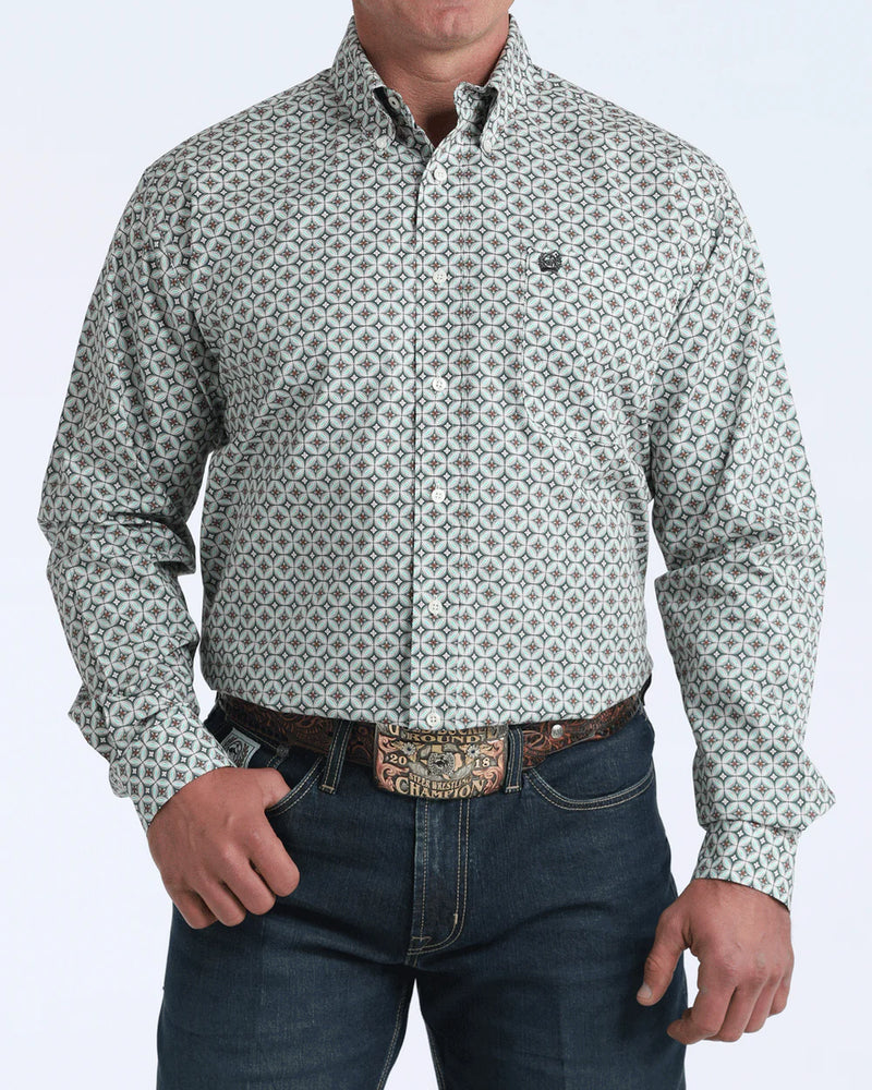 Load image into Gallery viewer, Cinch Mens Long Sleeve Medallion Print Shirt - Cream
