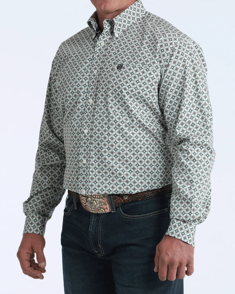 Load image into Gallery viewer, Cinch Mens Long Sleeve Medallion Print Shirt - Cream
