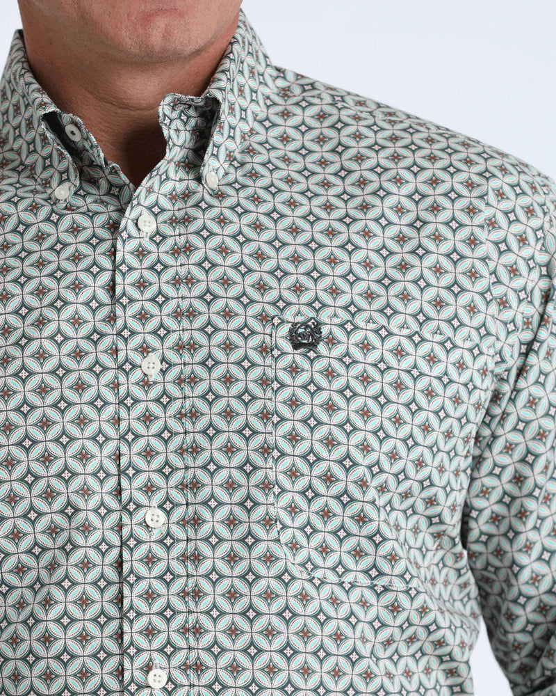 Load image into Gallery viewer, Cinch Mens Long Sleeve Medallion Print Shirt - Cream
