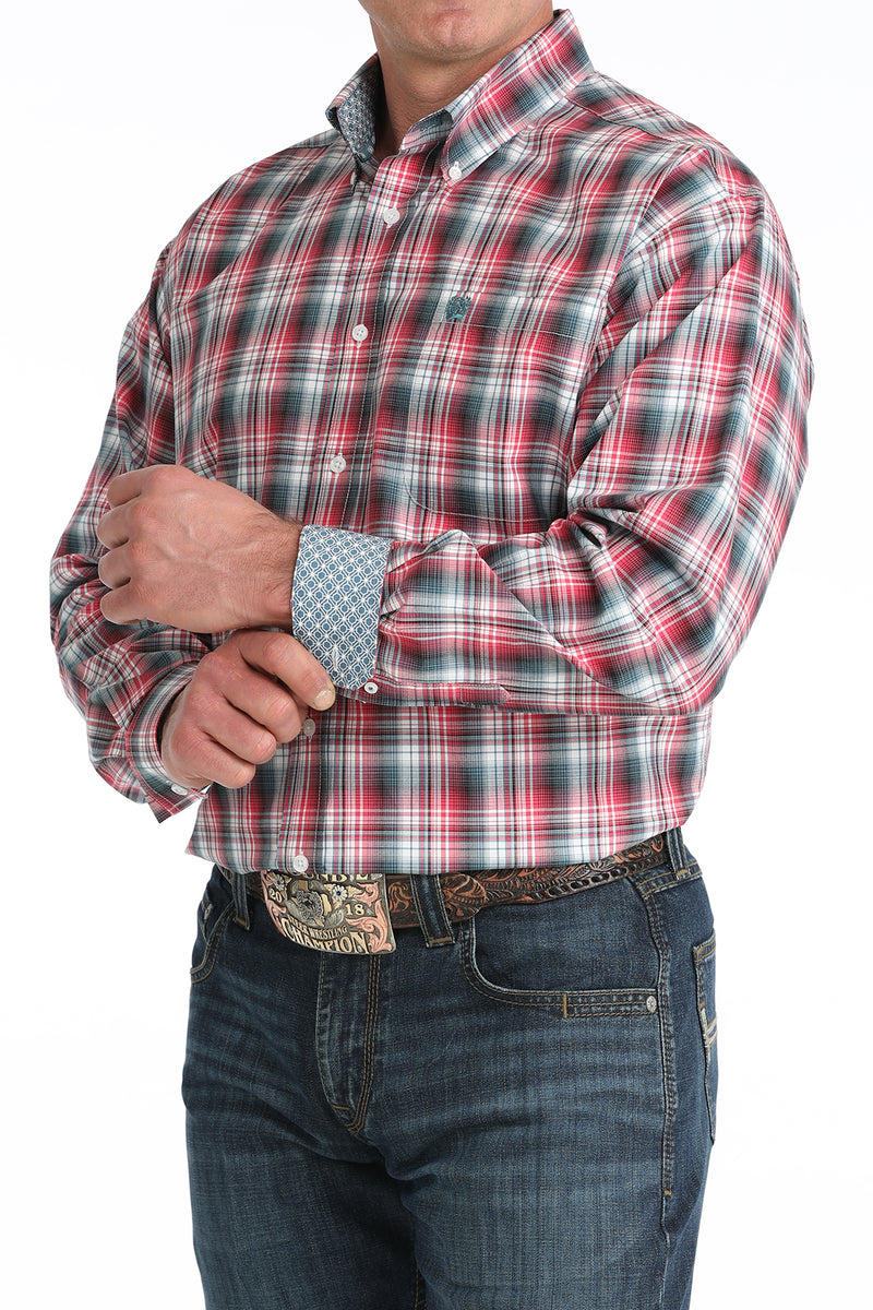 Load image into Gallery viewer, Cinch Mens Long Sleeve Plaid Print Shirt - Multi
