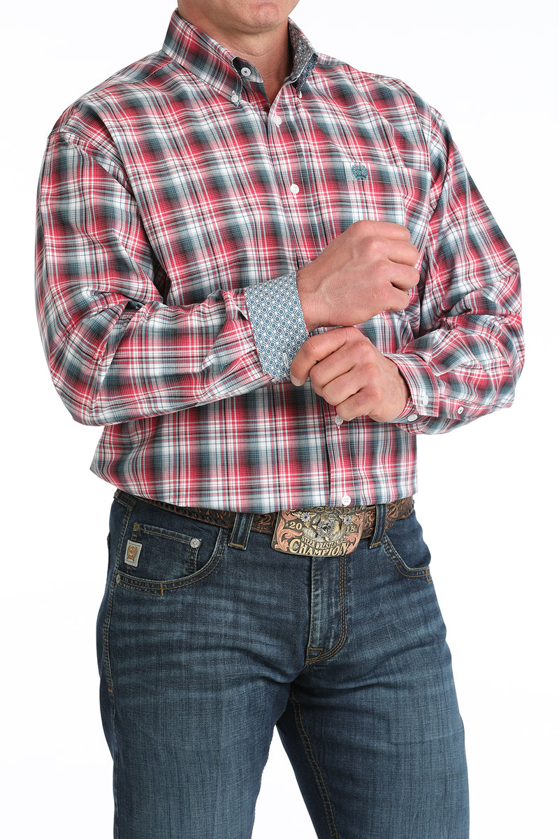 Load image into Gallery viewer, Cinch Mens Long Sleeve Plaid Print Shirt - Multi
