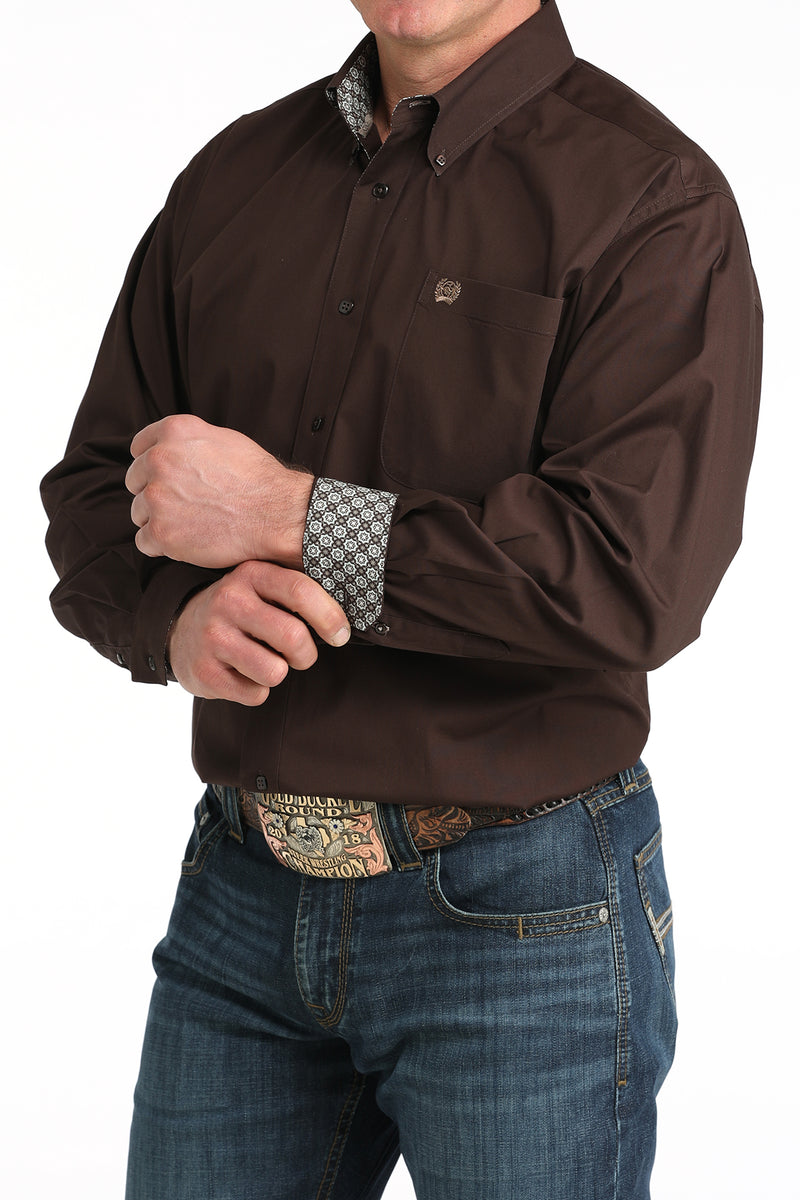 Load image into Gallery viewer, Cinch Mens Long Sleeve Solid Shirt - Brown
