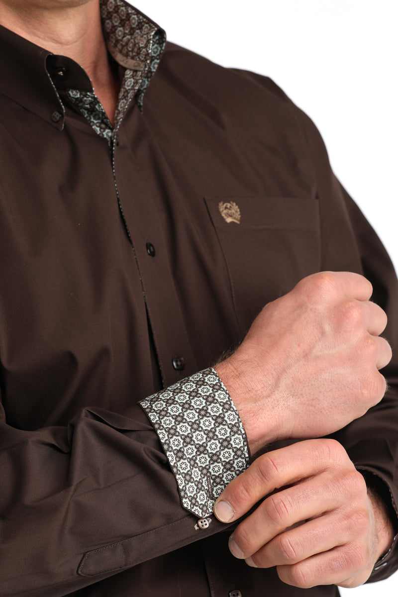 Load image into Gallery viewer, Cinch Mens Long Sleeve Solid Shirt - Brown
