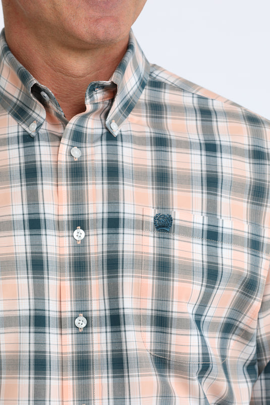 Cinch Mens Long Sleeve Plaid Shirt - Corral