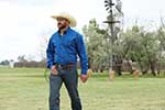 Cinch Mens Long Sleeve Paisley Print Shirt - Royal