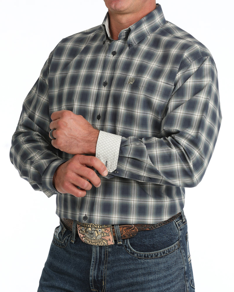 Load image into Gallery viewer, Cinch Mens Long Sleeve Plaid Shirt - Navy
