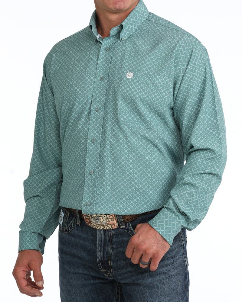 Load image into Gallery viewer, Cinch Mens ARENAFLEX Long Sleeve Geometric Print Shirt - Blue
