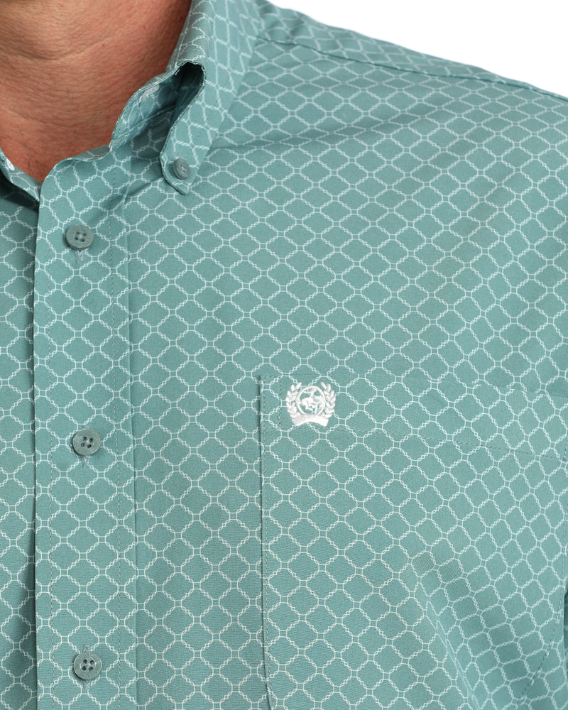 Load image into Gallery viewer, Cinch Mens ARENAFLEX Long Sleeve Geometric Print Shirt - Blue
