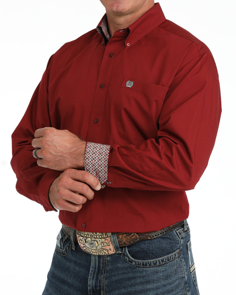 Load image into Gallery viewer, Cinch Mens Long Sleeve Solid Shirt - Burgundy
