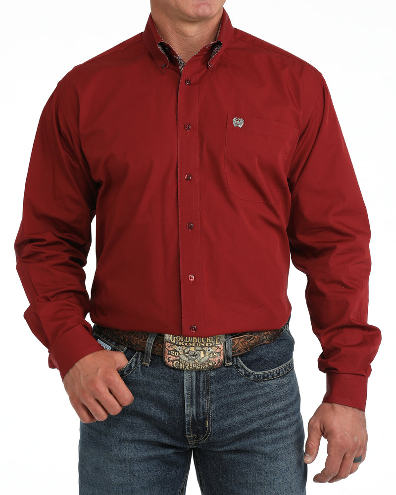 Load image into Gallery viewer, Cinch Mens Long Sleeve Solid Shirt - Burgundy
