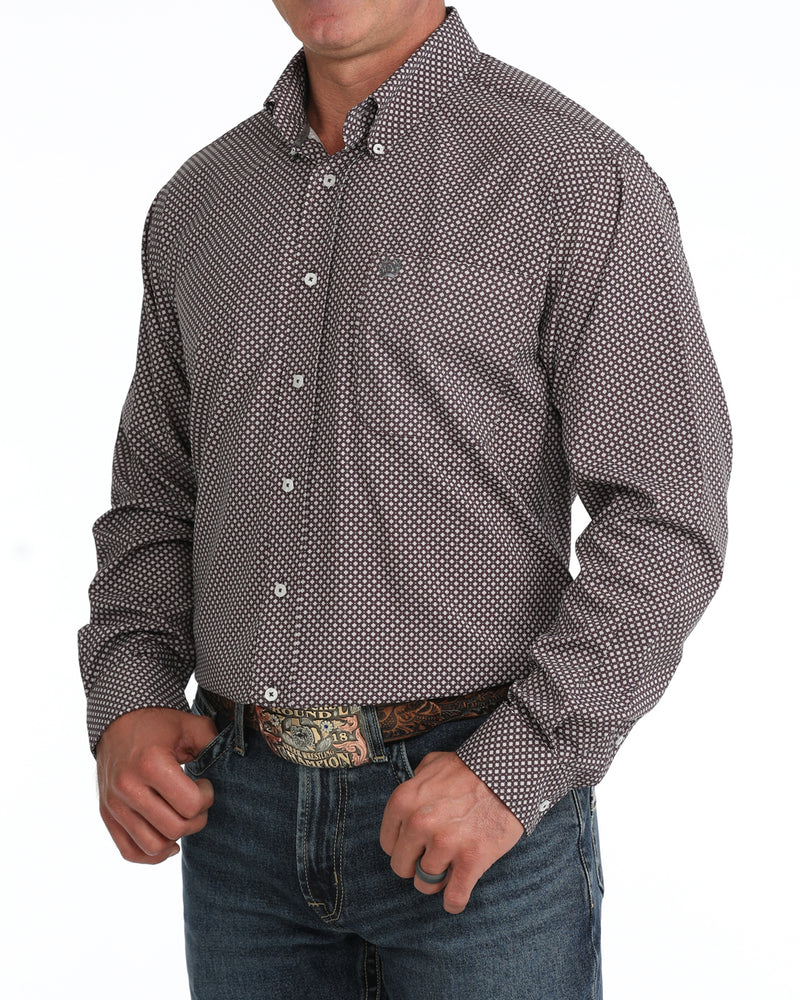 Load image into Gallery viewer, Cinch Mens ARENAFLEX Long Sleeve Geometric Print Shirt - Purple
