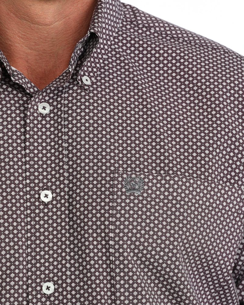 Load image into Gallery viewer, Cinch Mens ARENAFLEX Long Sleeve Geometric Print Shirt - Purple
