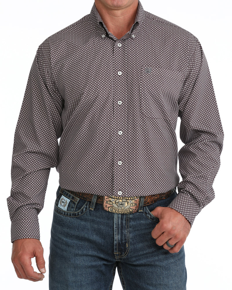 Load image into Gallery viewer, Cinch Mens ARENAFLEX Long Sleeve Geometric Print Shirt - Purple

