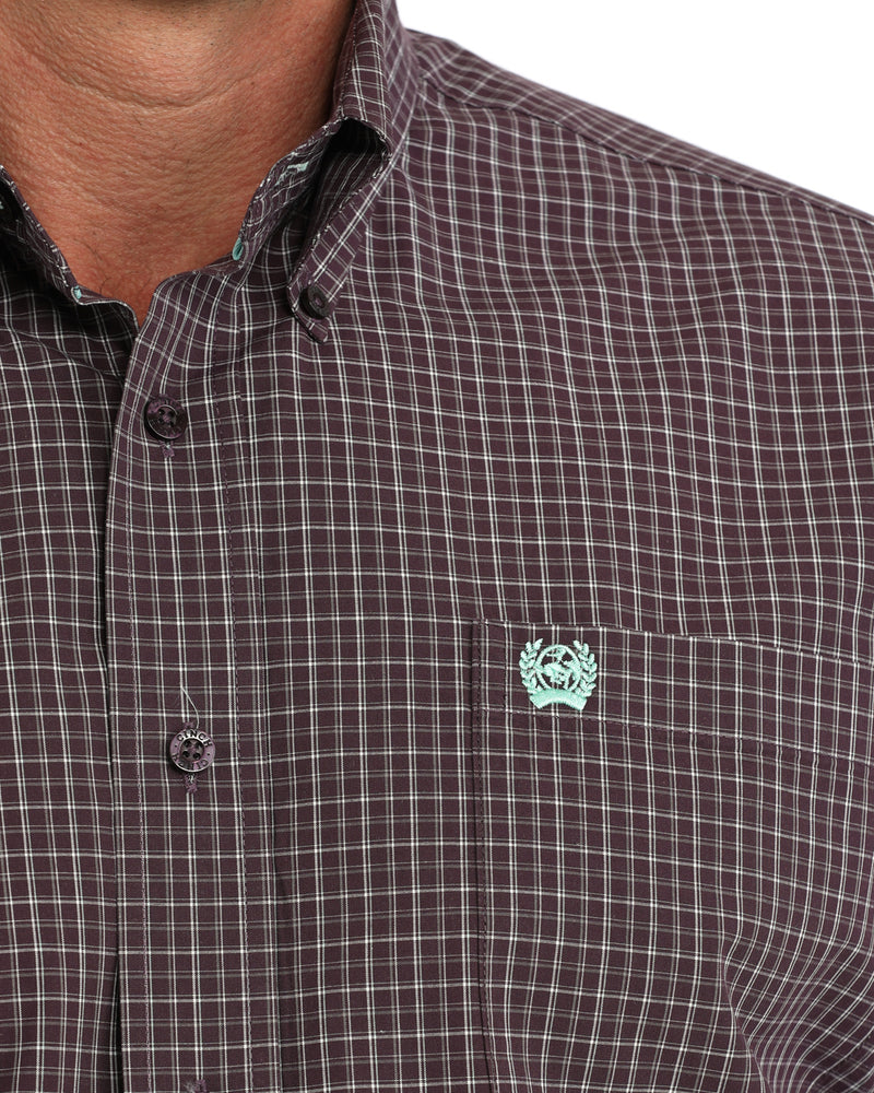 Load image into Gallery viewer, Cinch Mens Long Sleeve Plaid Print Shirt - Purple

