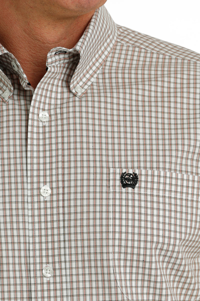 Load image into Gallery viewer, Cinch Mens Short Sleeve Plaid Shirt - White
