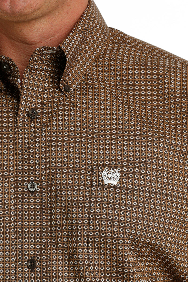 Load image into Gallery viewer, Cinch Mens Short Sleeve Print Shirt - Brown
