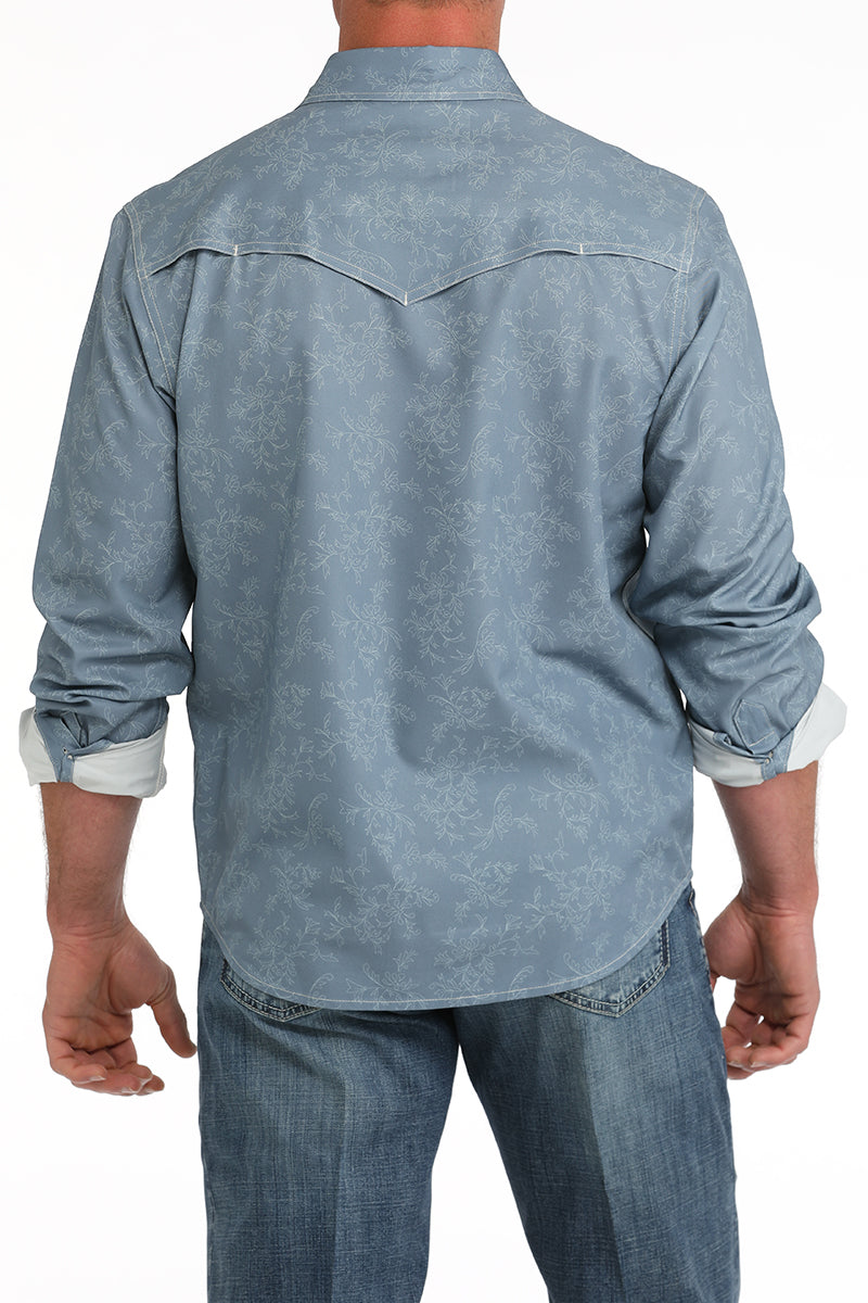 Load image into Gallery viewer, Cinch Mens ARENAFLEX Long Sleeve Snap Camp Shirt - Blue
