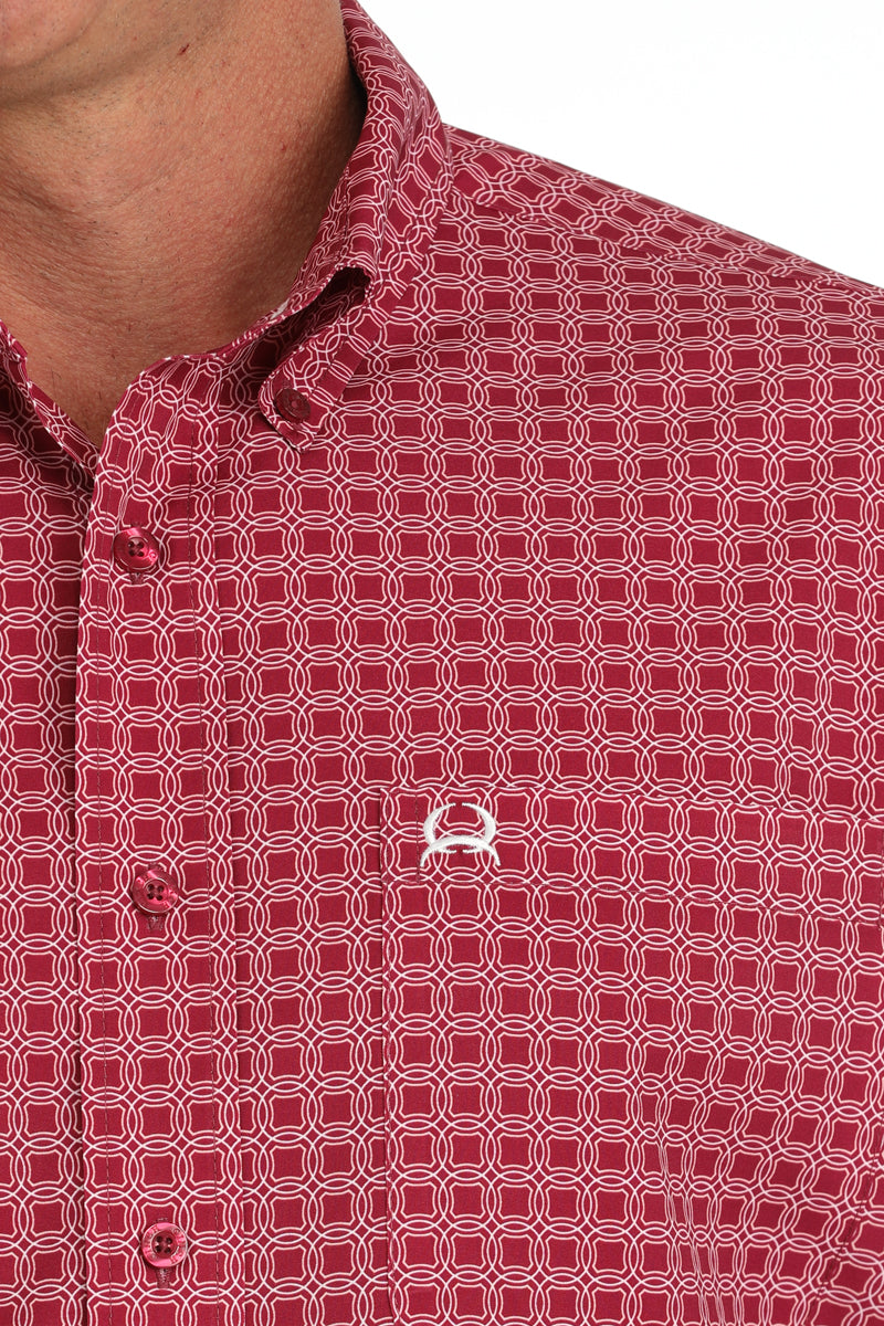 Load image into Gallery viewer, Cinch Mens ARENAFLEX Short Sleeve Medallion Print Shirt - Pink
