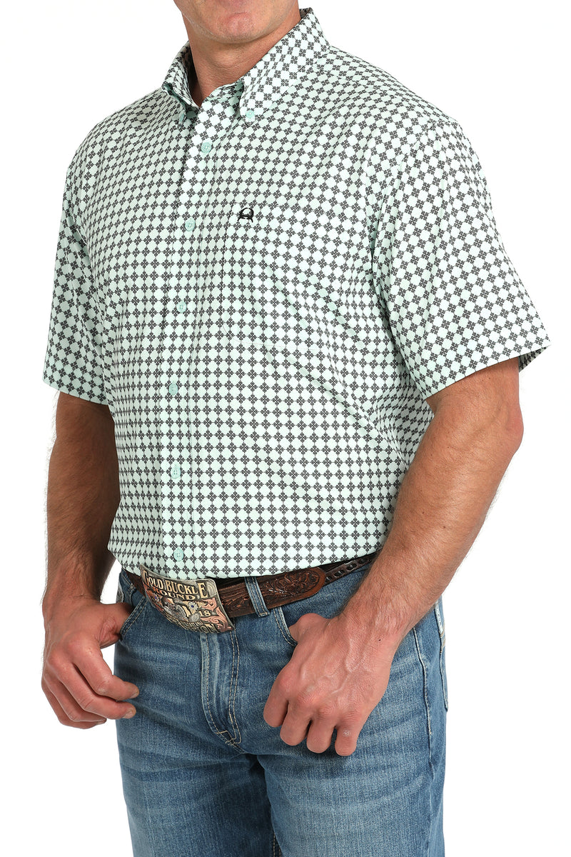 Load image into Gallery viewer, Cinch Mens ARENAFLEX Short Sleeve Print Shirt -Light Green

