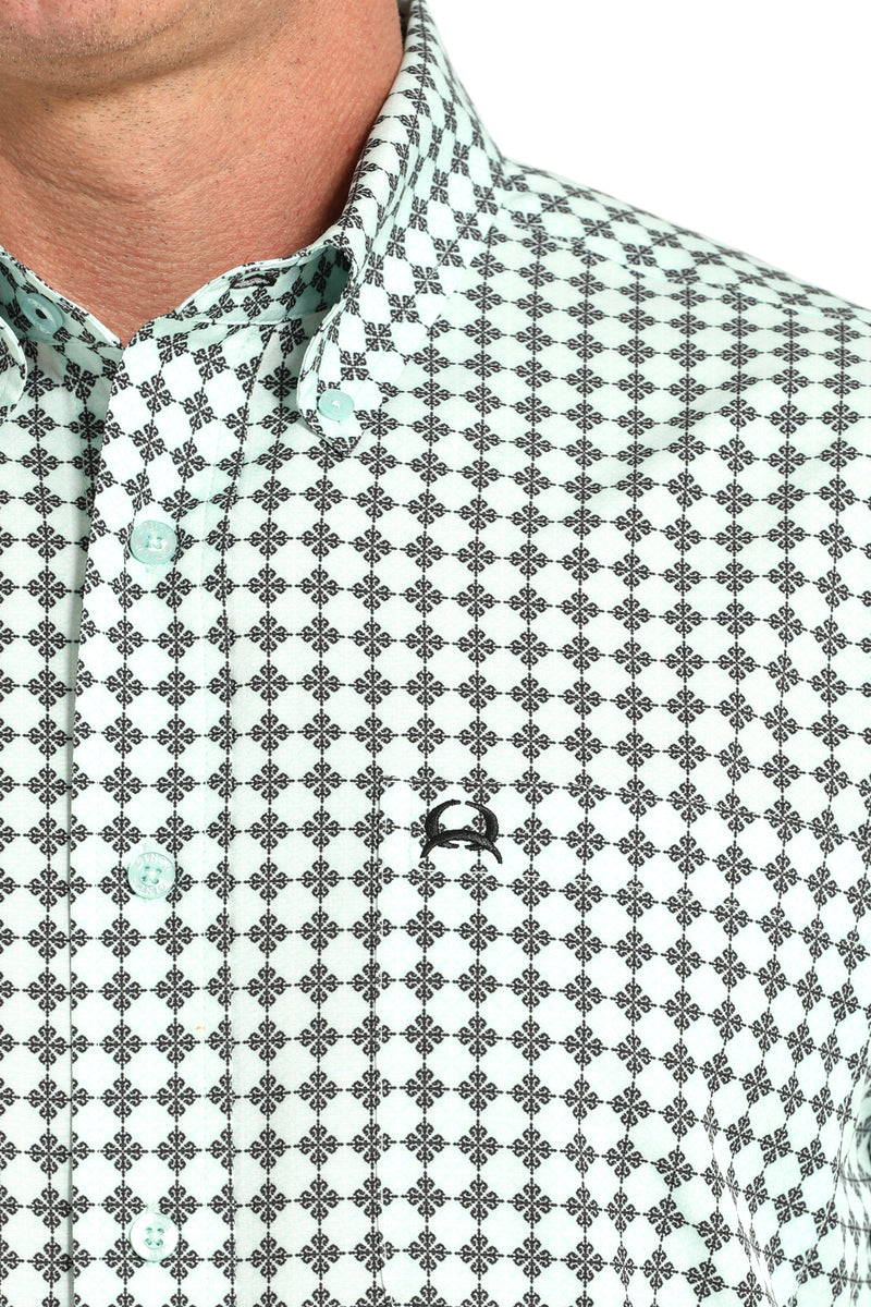 Load image into Gallery viewer, Cinch Mens ARENAFLEX Short Sleeve Print Shirt -Light Green
