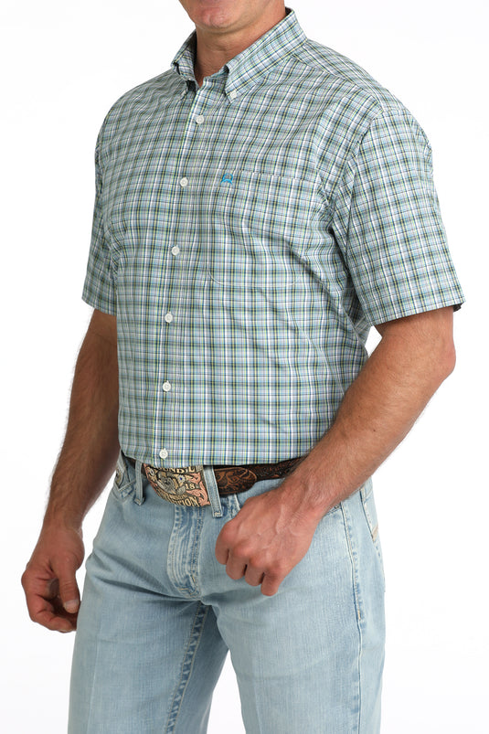 Cinch Mens ARENAFLEX Short Sleeve Plaid Print Shirt - Multi