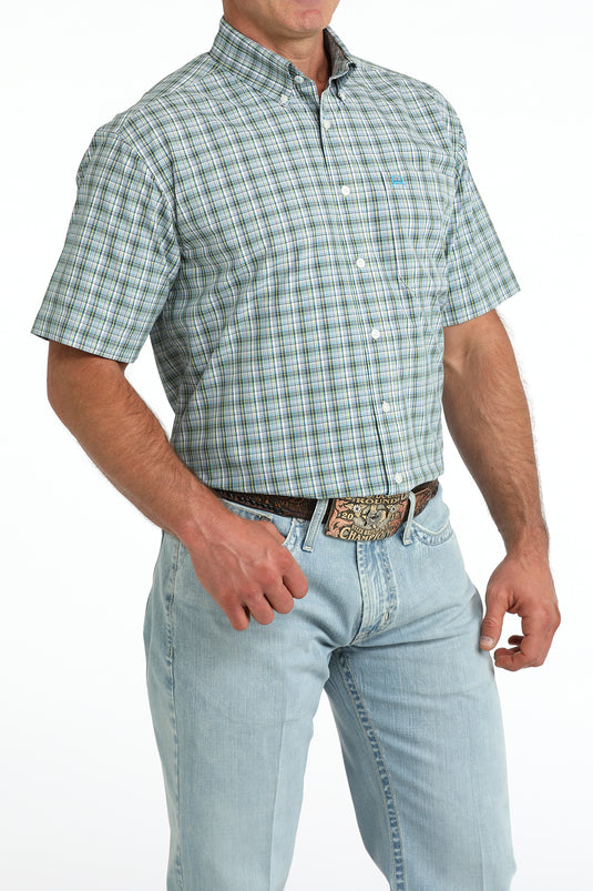 Cinch Mens ARENAFLEX Short Sleeve Plaid Print Shirt - Multi