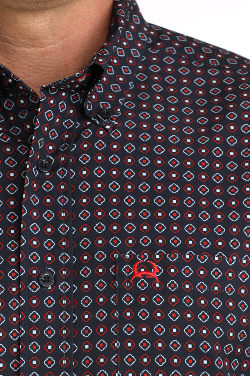 Load image into Gallery viewer, Cinch Mens ARENAFLEX Short Sleeve Print Shirt - Navy
