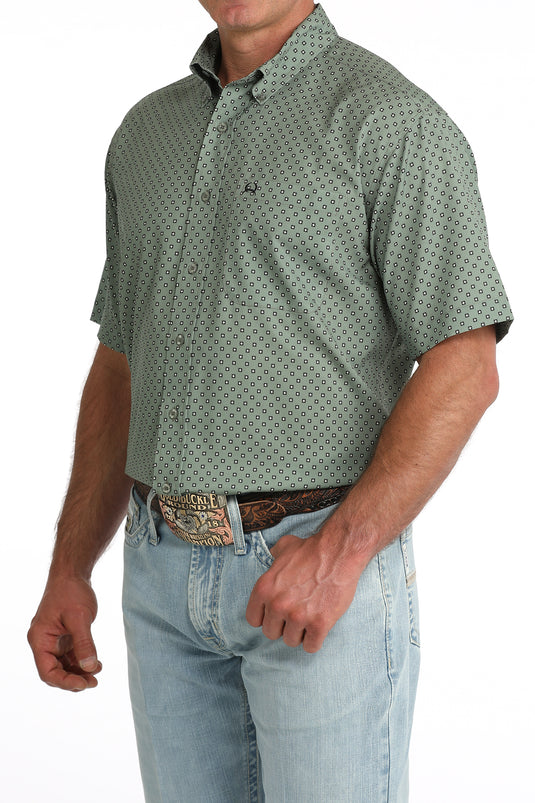 Cinch Mens ARENAFLEX Short Sleeve Print Shirt - Olive