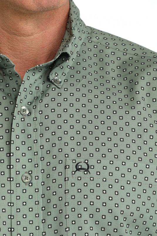 Cinch Mens ARENAFLEX Short Sleeve Print Shirt - Olive