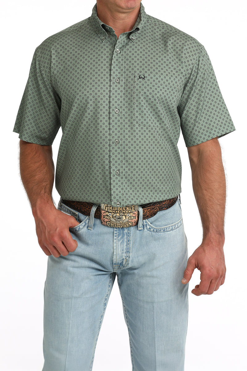 Load image into Gallery viewer, Cinch Mens ARENAFLEX Short Sleeve Print Shirt - Olive
