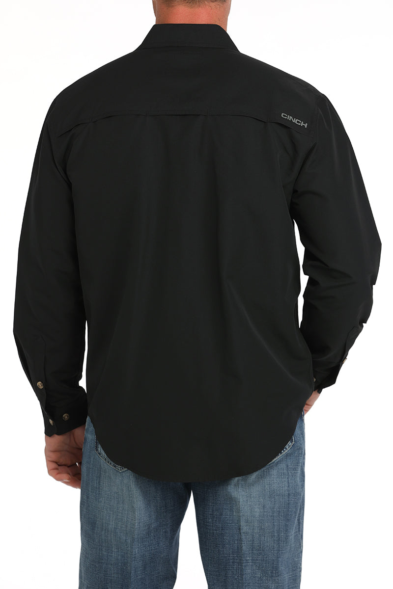 Load image into Gallery viewer, Cinch Mens ARENAFLEX Ripstop Long Sleeve Solid Shirt - Black
