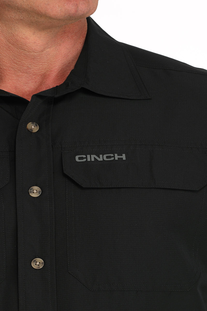 Load image into Gallery viewer, Cinch Mens ARENAFLEX Ripstop Long Sleeve Solid Shirt - Black
