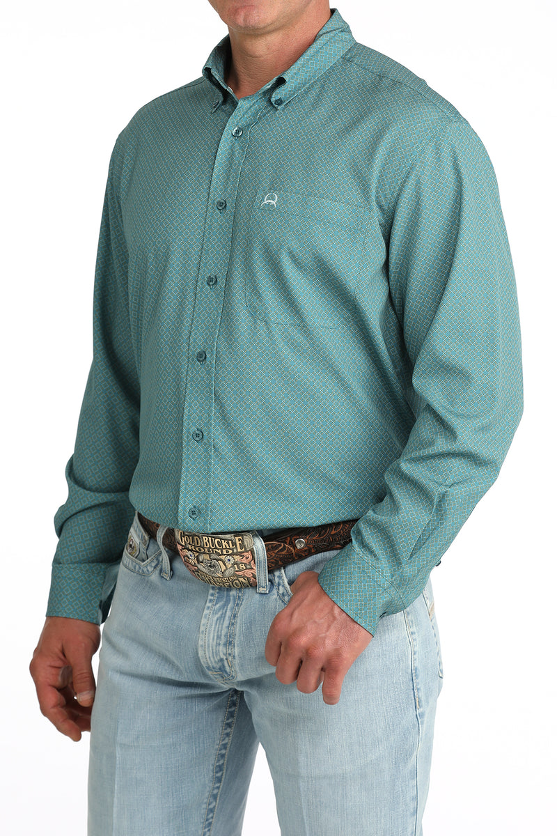 Load image into Gallery viewer, Cinch Mens ARENAFLEX Long Sleeve Print Shirt - Teal
