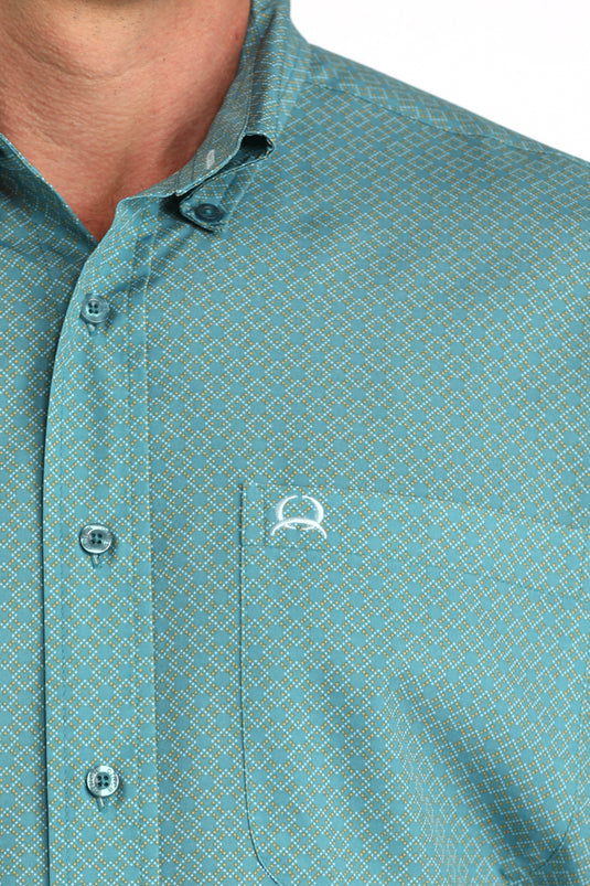Cinch Mens ARENAFLEX Long Sleeve Print Shirt - Teal