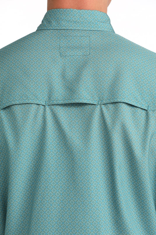 Cinch Mens ARENAFLEX Long Sleeve Print Shirt - Teal
