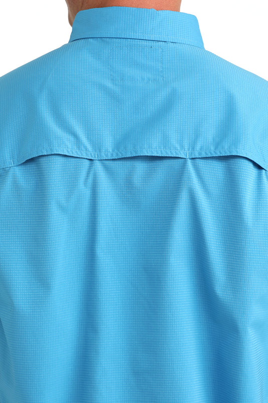 Cinch Mens ARENAFLEX Short Sleeve Solid Shirt - Blue