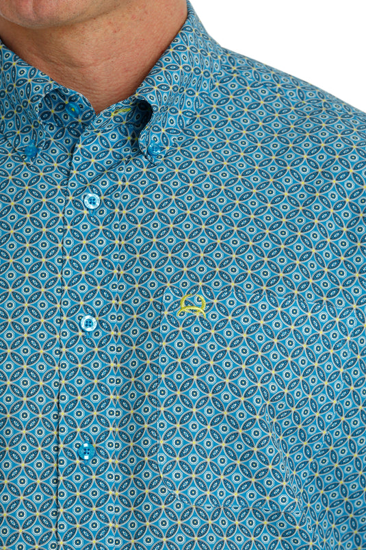 Cinch Mens ARENAFLEX Long Sleeve Print Shirt - Blue