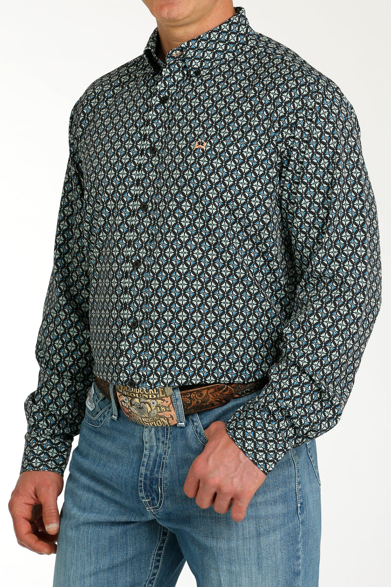 Load image into Gallery viewer, Cinch Mens ARENAFLEX Long Sleeve Print Shirt - Black
